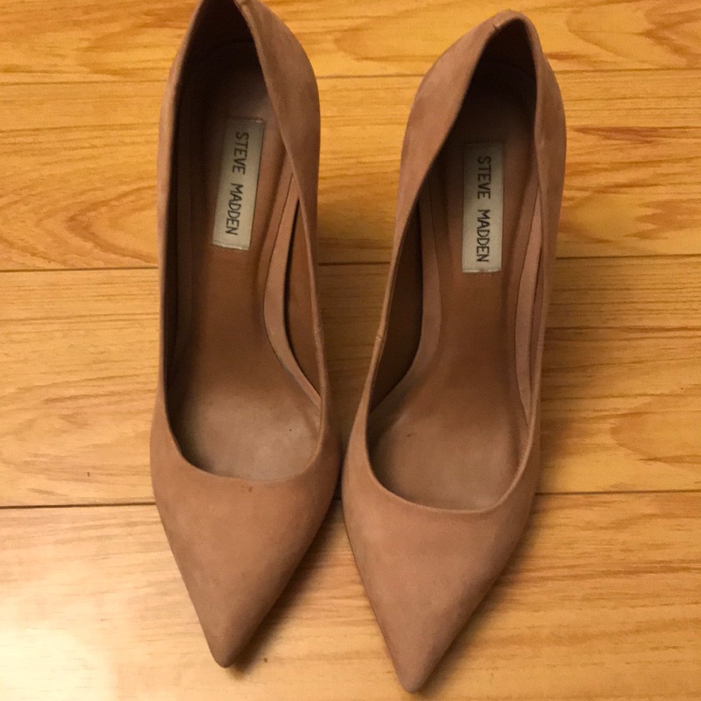 Nude suede Steve Madden heels